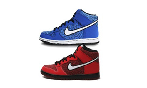 专柜正品Nike Dunk High 男子板鞋 红蓝爆裂纹 317982-418\616
