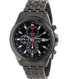 闪购！Seiko SNDF11 男士黑色表盘三眼计时不锈钢表