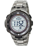 码后史低价！Casio PRW-3000T-7DR 钛合金登山男表