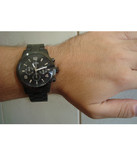 型男款 盖尔斯男士黑色全钢计时石英手表