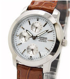 好价！卡西欧CASIO 防水 皮带 双日历 男士 石英三眼手表