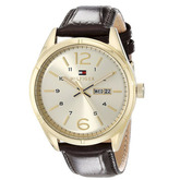 好货！Tommy Hilfiger 汤米 男士鳄鱼皮表带手表