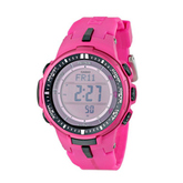 骚粉！卡西欧 PRW-3000-4BCR 太阳能登山表