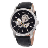 酷黑！斯图灵1076.33151 典藏镂空自动机械男表