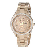 送女友！西铁城 FD1063-57X  施华洛世奇水晶玫瑰金女表