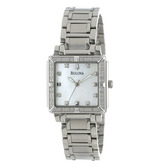 低价！Bulova宝路华 96R107 女款镶钻方形表盘手表