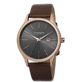 好表白菜价！ Akribos XXIV 男士不锈钢棕色皮带手表