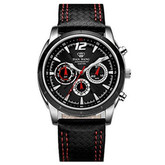 全网好价！天王 运动家系列三眼指针运动赛车 石英男士手表