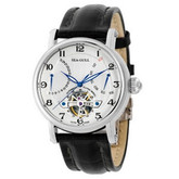 经典款式！SEA-GULL/海鸥  双飞返白盘黑带男士机械手表