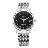 霸道总裁！FIYTA/飞亚达 经典系列黑盘钢带机械男表