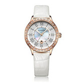 绝佳礼物！ROSSINI/罗西尼 璀璨锆石天然贝母石英女士手表